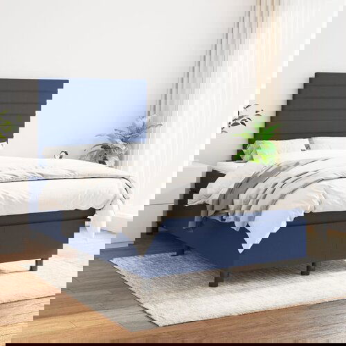 The Living Store Box spring postelja z vzmetnico moder 120x200 cm blago - Box Spring Postelja, (21514054) Cene