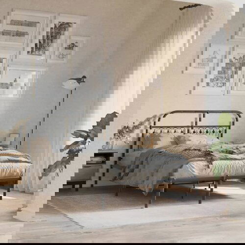 The Living Store Kovinski posteljni okvir z vzglavjem črn 120x190 cm - Posteljni Okvir, (21524819) Cene