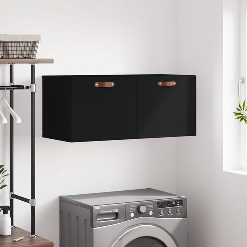 VidaXL Stenska omarica črno 80x36,5x35 cm inženirski les Slike