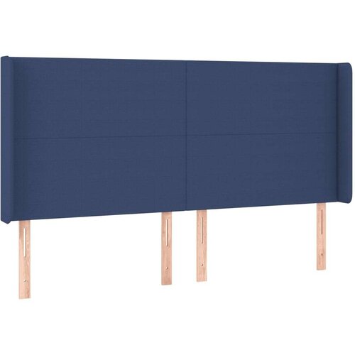  LED uzglavlje plavo 163 x 16 x 118/128 cm od tkanine Slike