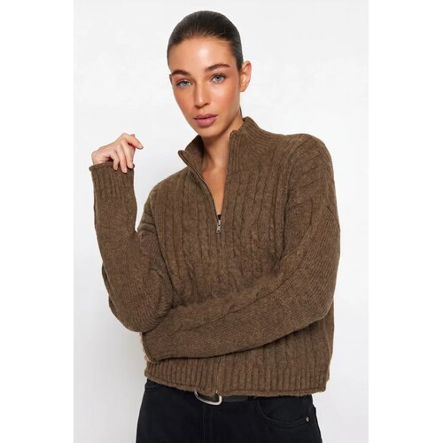 TRENDYOLMILLA Trendyol ženska jakna Twoaw24Hi00202, smeđa Cene