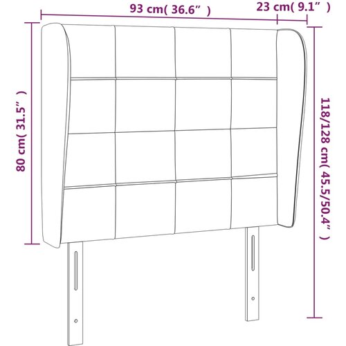  Uzglavlje s u&amp;scaron;ima crno 93x23x118/128 cm od tkanine Slike