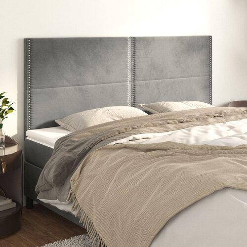 vidaXL Uzglavlja 4 kom svjetlosivi 80x5x78/88 cm baršunasti Cijene