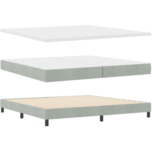  LED Box Spring Krevet Svijetlo siva 200 x 200 cm Bar&amp;scaron;un Slike