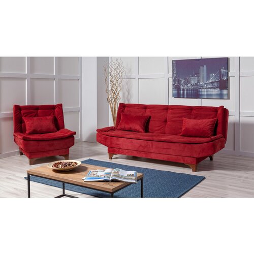 Atelier Del Sofa kelebek TKM2-0101 claret red sofa-bed set Cene