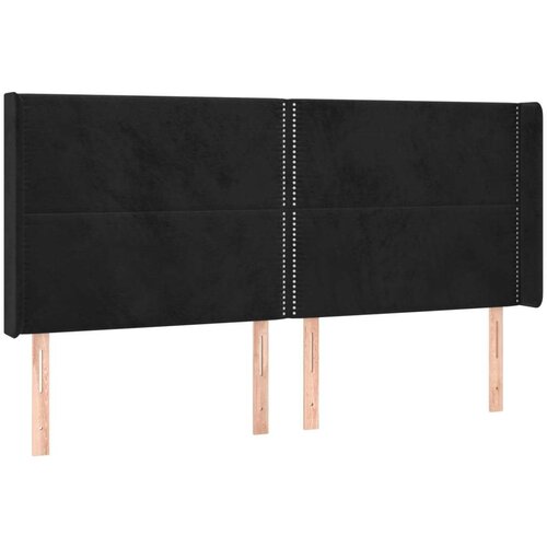  Uzglavlje crno 183 x 16 x 118/128 cm bar&amp;scaron;unasto Slike
