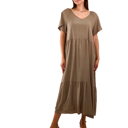 Gemre Dark green loose-fit maxi dress Mamelia Slike