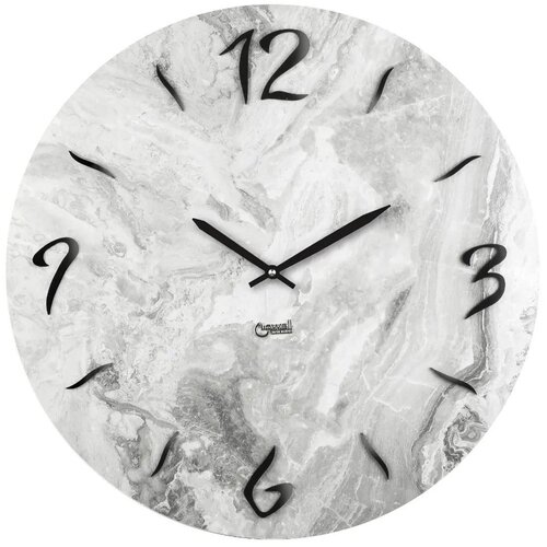 Lowell Stenska ura marmor 50cm / 11459 / okrogla / bela / les, (20542063) Cene
