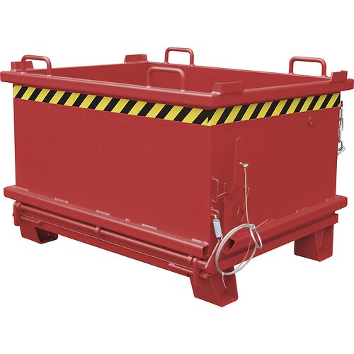eurokraft pro Zabojnik s preklopnim dnom SB, prostornina 0,5 m³, nosilnost 1000 kg, ognjeno rdeče barve Cene