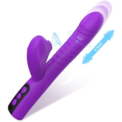 Paloqueth Thrusting & Suction Dual Vibrator Purple Cijene