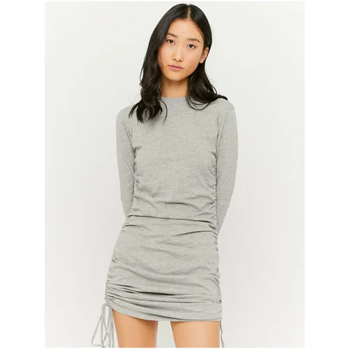 TALLY WEiJL Light Grey Sheath Minidress with Flaps on the Sides - Women