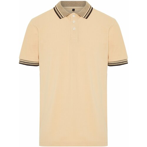 Trendyol Men's Beige Slim/Fitness 100% Cotton Polo Neck T-shirt Cene
