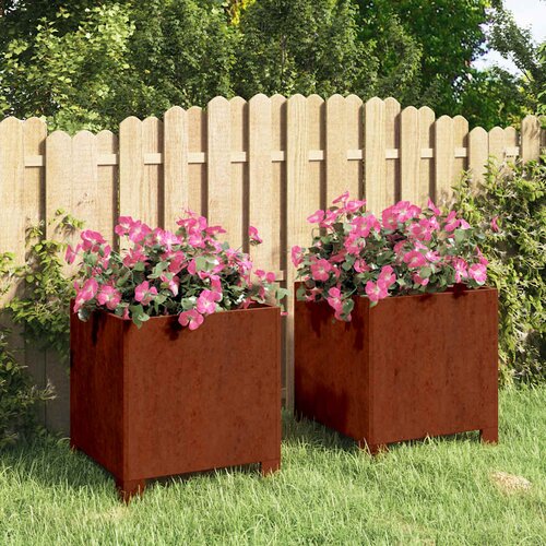  Sadilice s nogama 2 kom boja hrđe 30x30x30 cm od čelika COR-TEN Cijene