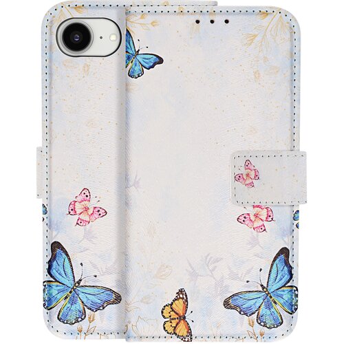 AVIZAR Denarnica za iPhone 17e motiv metuljev s stojalom in trakom, Bela, (5000275050) Cene