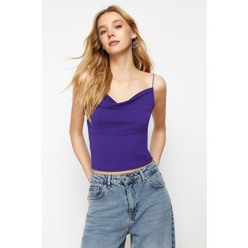 Trendyol Purple Fitted/Slippery Knitted Blouse Cene
