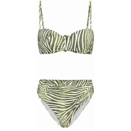 Shiwi Bikini 'ZOE' rjava / svetlo rjava / svetlo zelena / bela