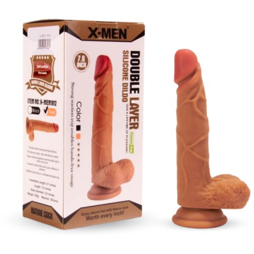 X-Men Dildo Double Layer Brown (7,6) Slike