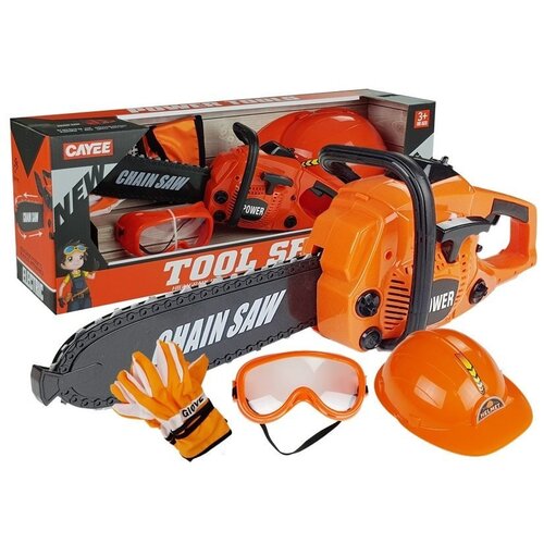 Lean Toys gozdarski komplet za najmlaj&amp;scaron;e, žaga, očala, rokavice Slike