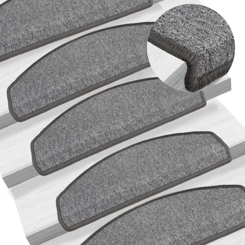 Prostirke za stepenice 15 kom 65x24x4 cm tamno sive poluokrugle velike Cijene