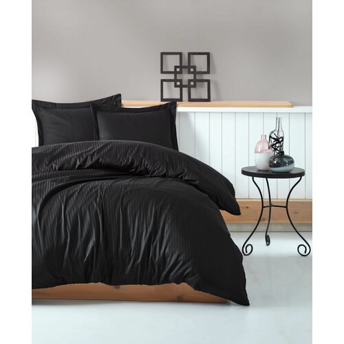 Cotton Box posteljina cb elegant stripe saten - siyah Slike