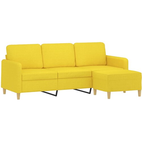  Trosjed s tabureom svjetložuti 180 cm od tkanine Slike