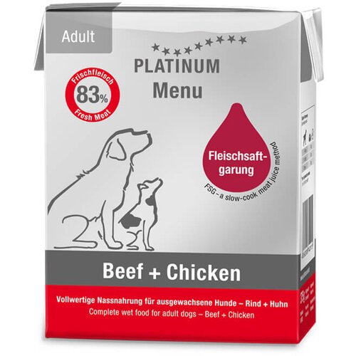 Platinum menu adult beef + chicken - vlažna hrana za pse sa govedinom i piletinom (90g, 185g, 375g) 375g Cene