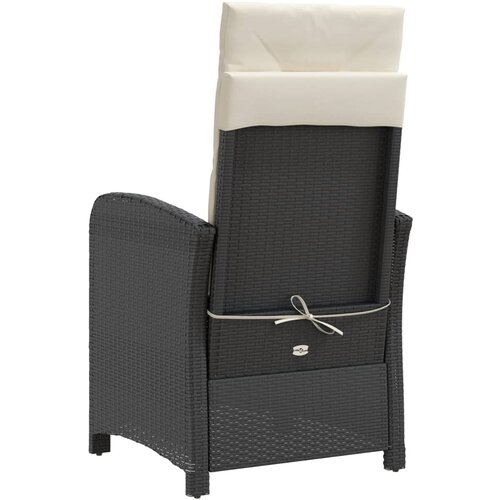  Vrtni naslonjači 2 kom s osloncem za noge crni od poliratana Crna Slike