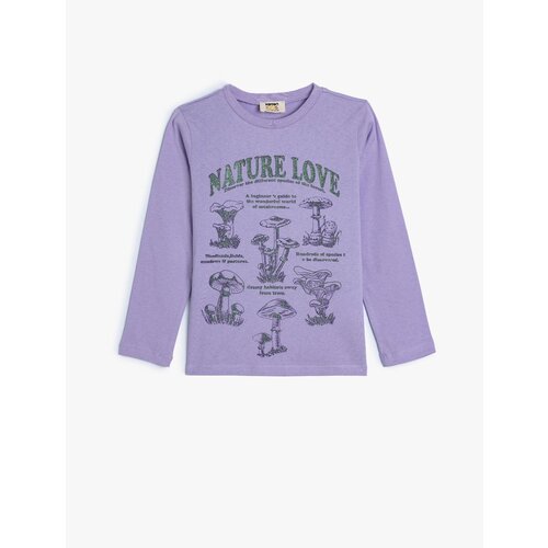 Koton T-Shirt Mushroom Printed Long Sleeve Crew Neck Cotton Cene