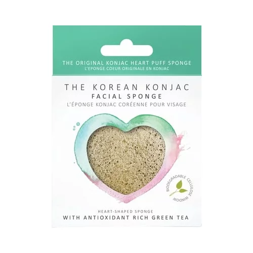 The Konjac Sponge Company premium facial puff z zelenim čajem - srce
