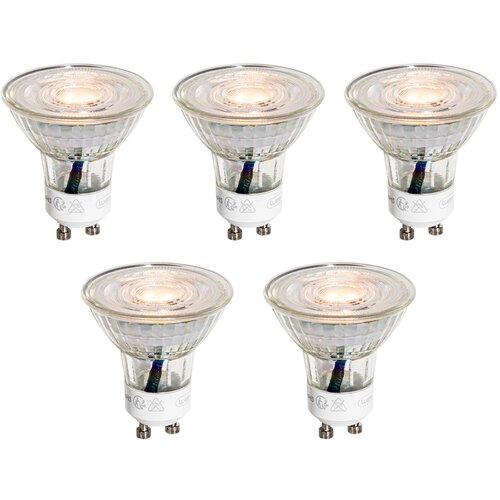 LUEDD Set van 5 GU10 50mm LED lampen helder 3W 200 lm 2200K Slike
