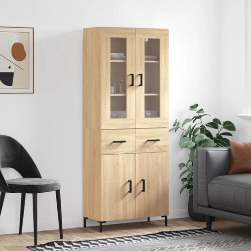 vidaXL Visoka komoda sonoma hrast 69,5x34x180 cm inženirski les Cene