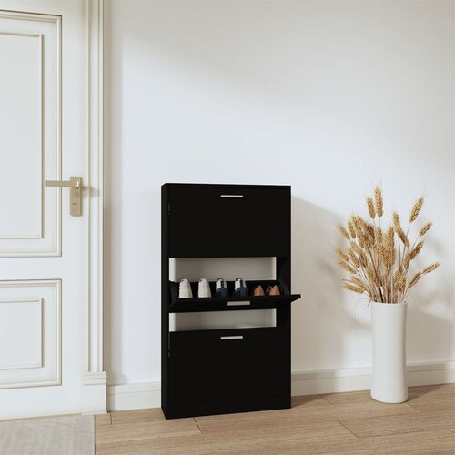 vidaXL Ormarić za cipele crni 59x17x108 cm od konstruiranog drva Cijene