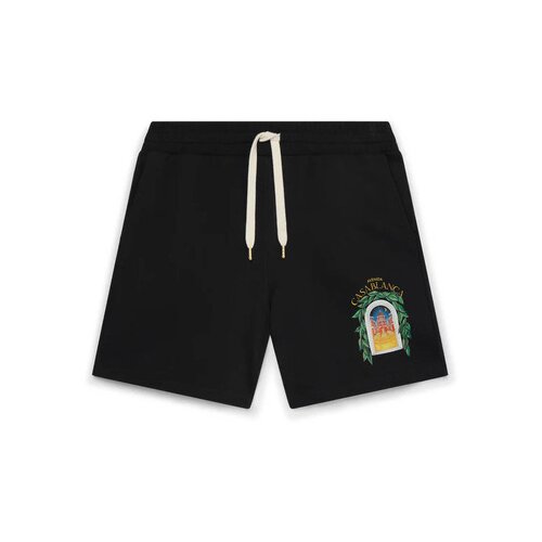 Casablanca Kratke hlače & Bermuda AVENIDA PRINTED SWEATSHORT BLACK Črna Cene