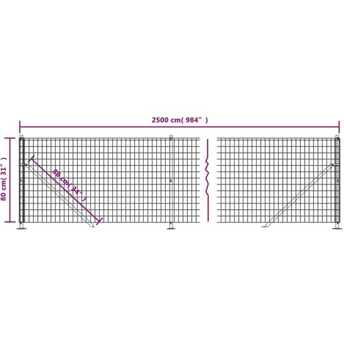 vidaXL Mrežna ograja s prirobnico zelena 0,8x25 m Cene