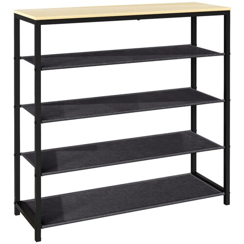 MID.YOU Regal Za Čevlje Taliro 4, Črna, Barva Hrasta Slike