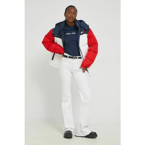 Tommy Jeans Pernata jakna za žene, boja: crvena, za zimu