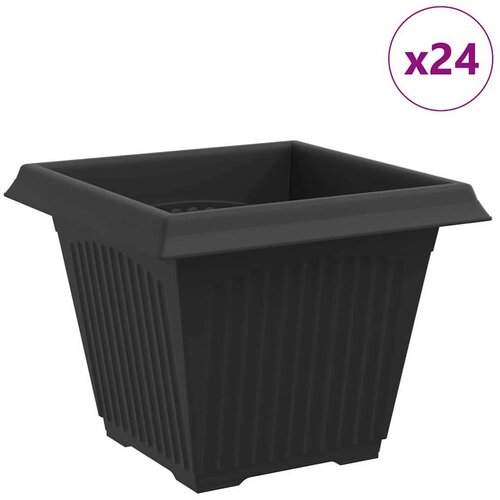  Kvadratna saksija za cvijeće 24 pcs Crna 43 x 43 x 33.5 cm Slike