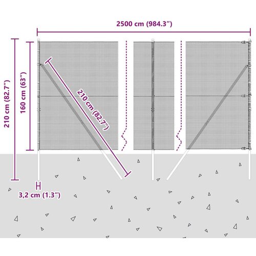 vidaXL varjena žična ograja z 13 flanšnimi stebrički siva 1.6x2.5 m jeklo Cene