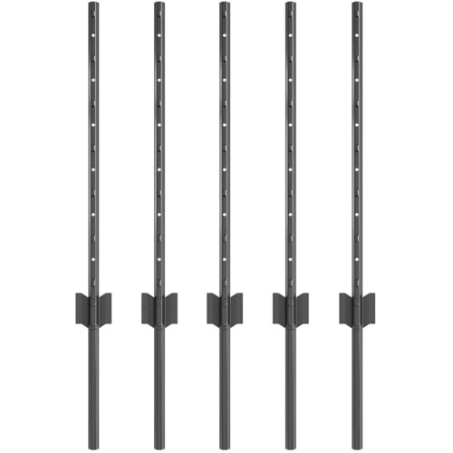 vidaXL Postovi za ograde 5 kom U-kanal sivi 60 cm čelik Cene