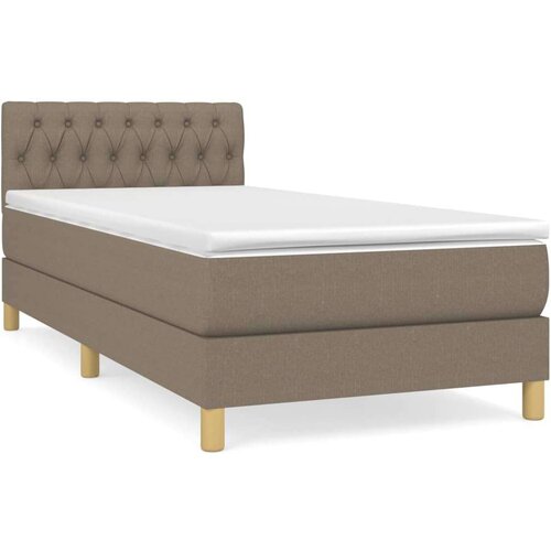  Krevet s oprugama i madracem smeđesivi 80x200 cm od tkanine Slike