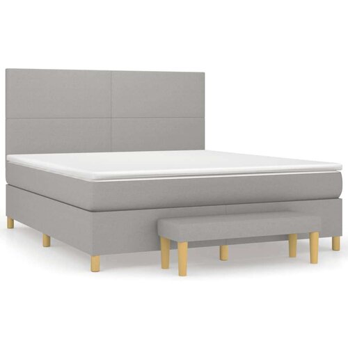  Box spring s madracem svjetlosiva 160x200 cm tkanina Slike