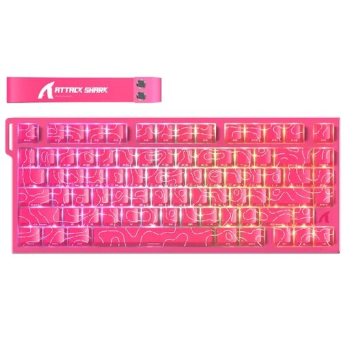 Attack Shark gaming tastatura R82HE magnetic Switches/8KHz/RT/Snap tap/dks/mt/tgl/pink countur Slike