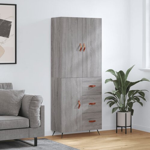 vidaXL Visoka komoda siva sonome 69 5x34x180 cm od konstruiranog drva Cijene