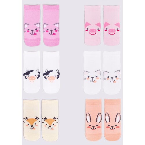 Yoclub Kids&amp;#039;s Girls&amp;#039; Ankle Thin Cotton Socks Patterns Colours 6-Pack SKS-0072G-AA00-004 Slike