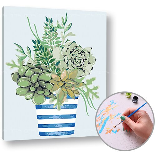  Slikanje brojevima ZELENO CVIJEĆE U CVIJETU - mala težina | low Slike