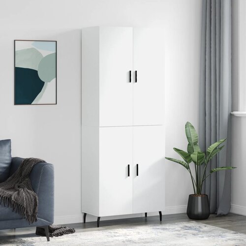 vidaXL Visoka omara bela 69,5x34x180 cm inženirski les Cene