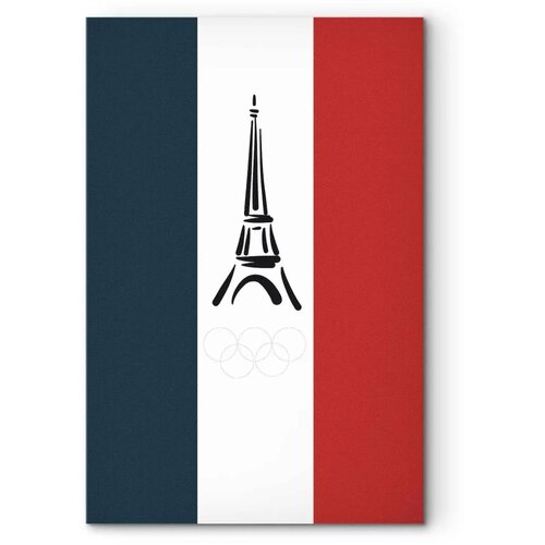  Slika - French Flag With Graphic Eiffel Tower 40x60 Premium Print Cene