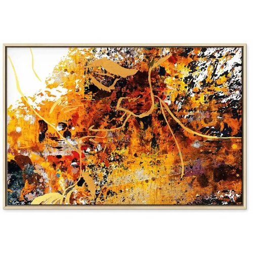  Slika - Kiss Explosion (1 Part) Wide 90x60 U prirodnom drvenom okviru Slike
