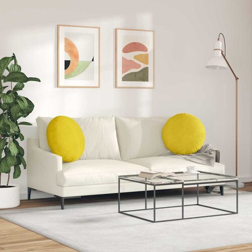  Jastučići za sjedenje 2 pcs Žuta &amp;Oslash;50 x 19 cm Bar&amp;scaron;un Slike
