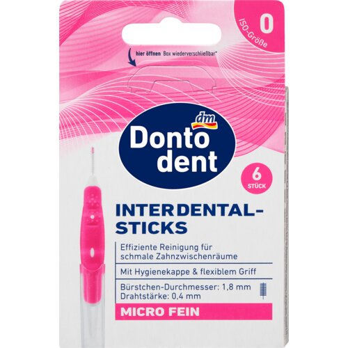 Dontodent Interdentalni štapići pink - MICRO FINE ISO 0 (0,4mm) 6 kom Cene